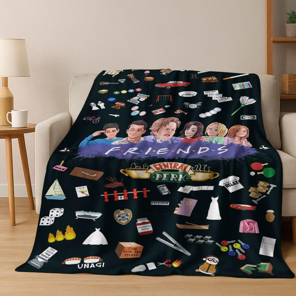 Classic Friends Central Perk TV Flannel Blanket,Cozy Soft Throw Blanket for Home Bedroom Bed Sofa Picnic Office Cover Gift Kid