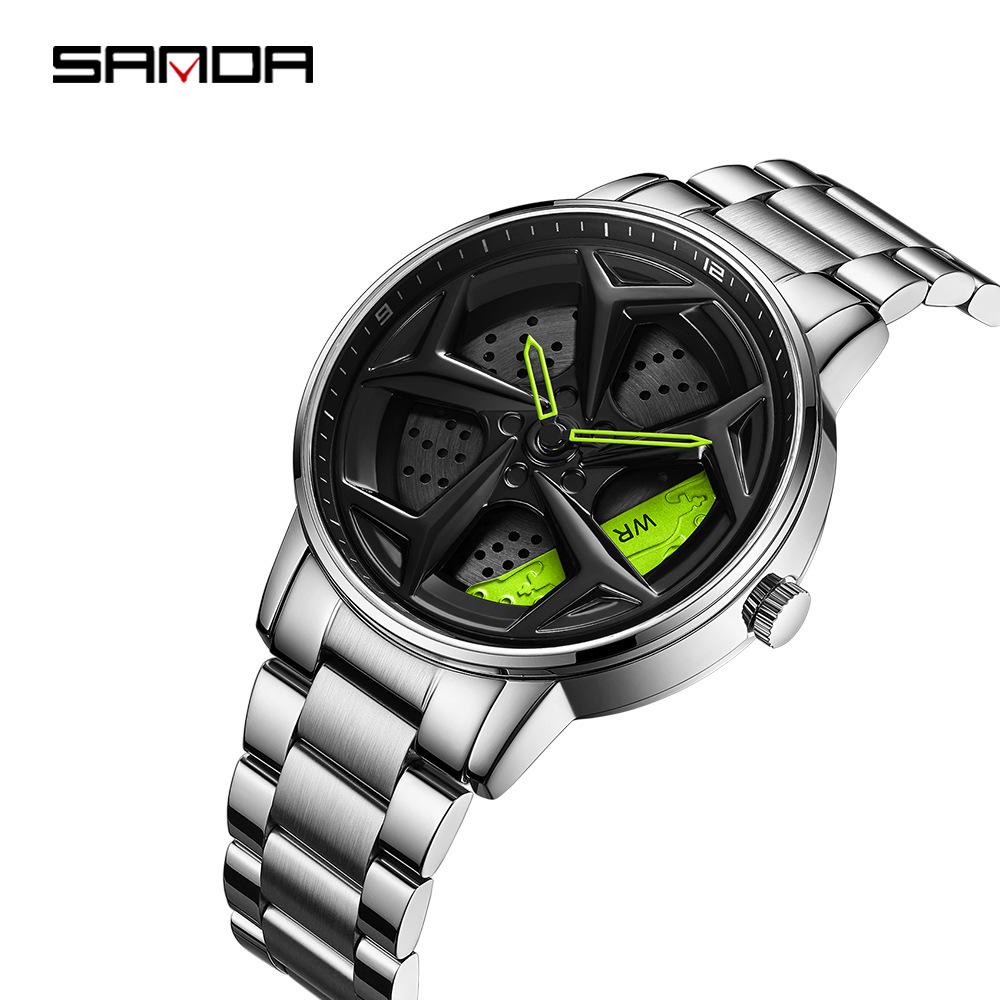 Sanda Meilleure Vente 1088 Montre pour Adolescent: Personnalisé, Cadran Rotatif 3D, Tendance, Quartz Étanche.