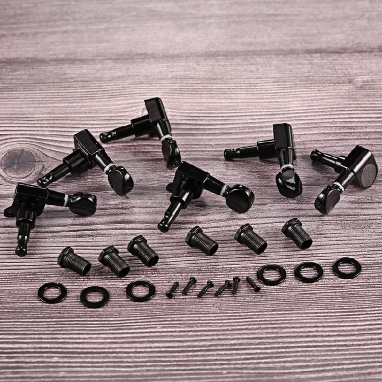 Set of 6 Acoustic Electric Guitar Tuners with Installation Screws and Bushings Suitable for 10mm Left Hand Peg Holes
