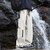 Men's Waterproof Fleece Lined Hiking Pants Zipper Pocket Loose Outdoor Trousers