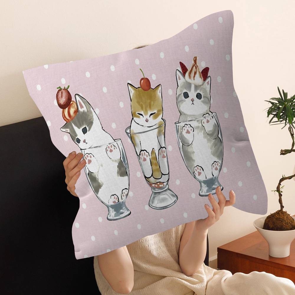 Fashion Luxury Cute Mofusand Cat Cushion Cover Pillow Cover Decor Pillowcase Printed Cushion Case For Couch