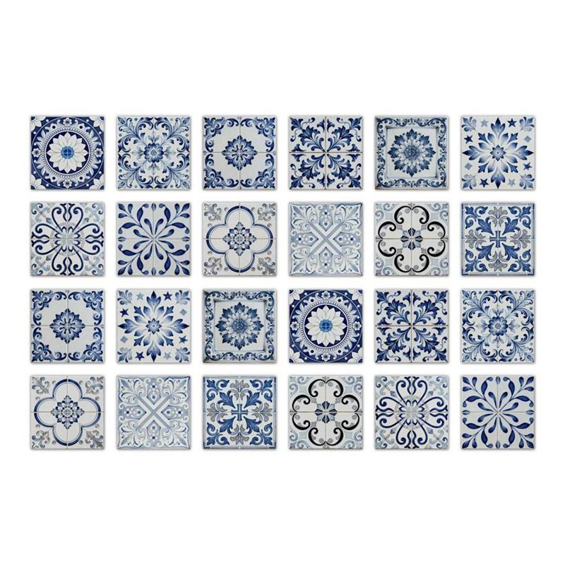 24pcs 15x15cm Tile Decorative Sticker PVC Self Adhesive Wallpaper