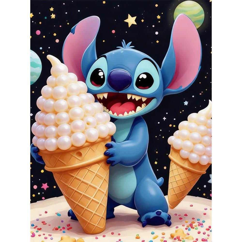 

Disney Pearl Painting Stitch Ice Cream Space Sweet Fun Creative Art 5D Exquisite Landscape Sparkling Craft Home Wall Decoration DIY Handmade Gift 35x45cm