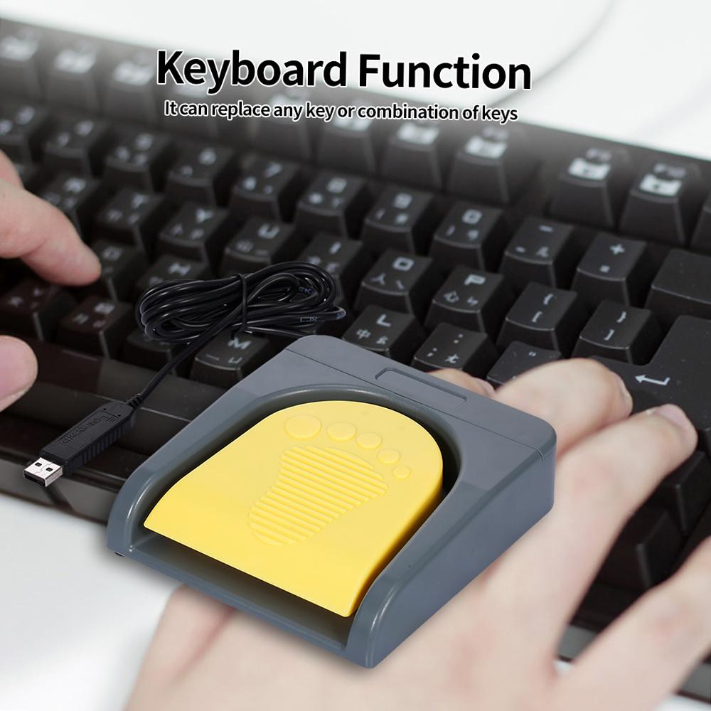 Foot Switch Pedal Switch Custom Shortcut Key Multimedia Game Handle Foot Switch with Line 2 Meters Gray