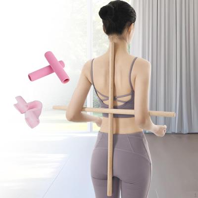 2Pcs Rod Back Straightener Wood Portable Exercise Posture Correction for Dance Strength Training