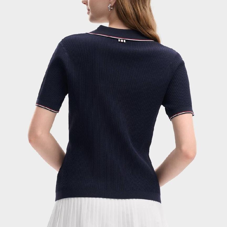 Fila Heritage Casual Slim Fit Short Sleeve Knit Top Women Tops F11W638410F-DB