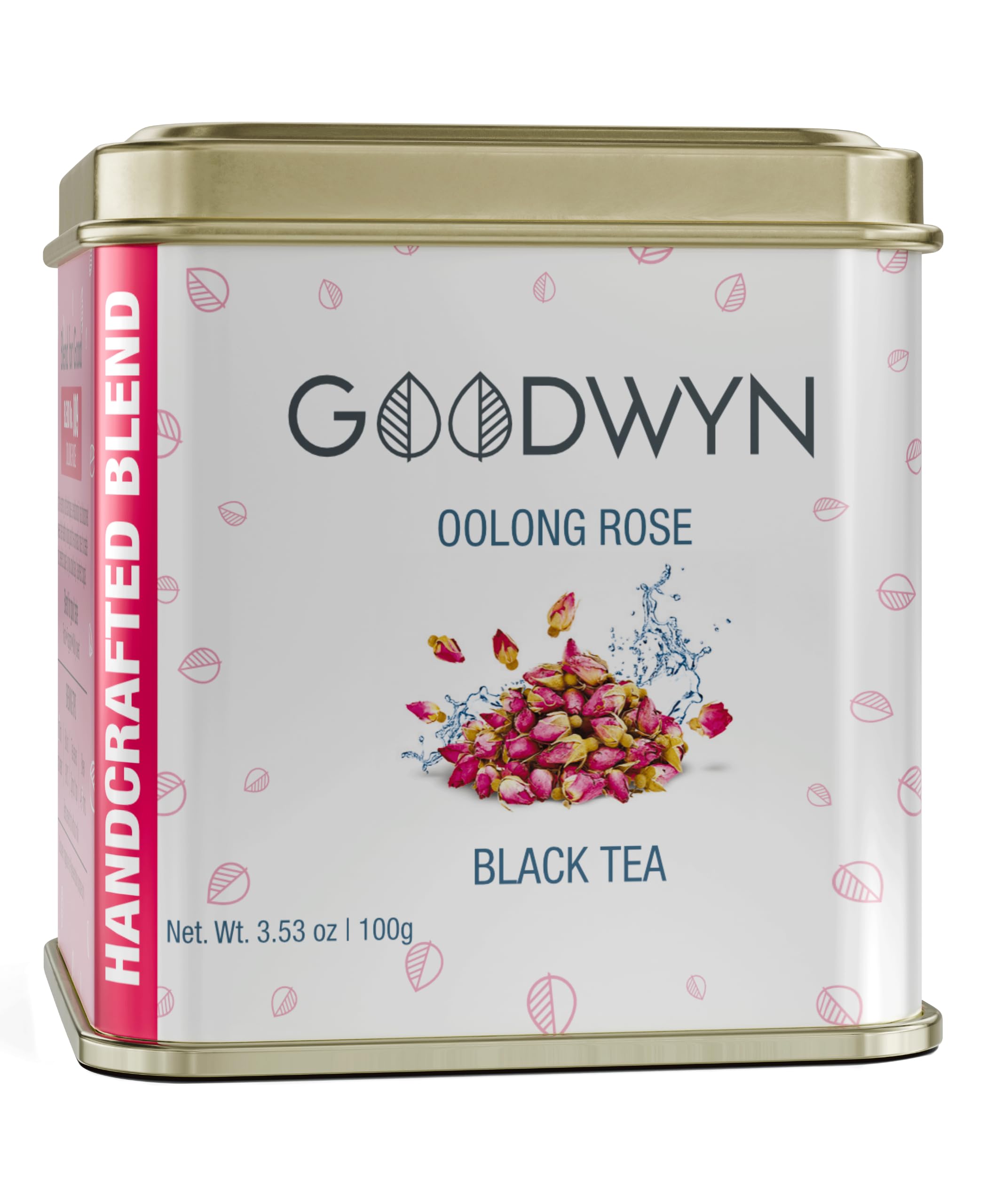 Goodwyn Oolong Rose Tea (100g) - Loose Leaf Assam Tea with Real Rose Petals | Caffeine-Free | Supports Digestion, Relaxation & Skin Health
