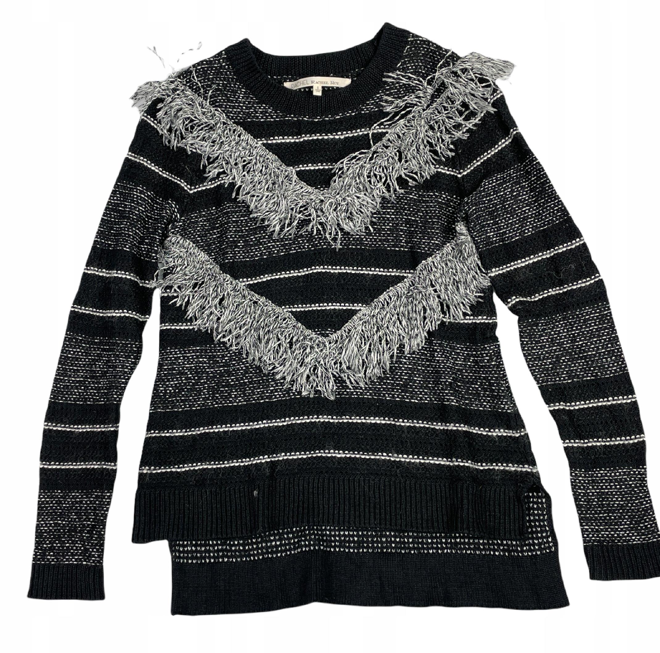 

Czarny sweter damski w paski Rachel Roy S - Used