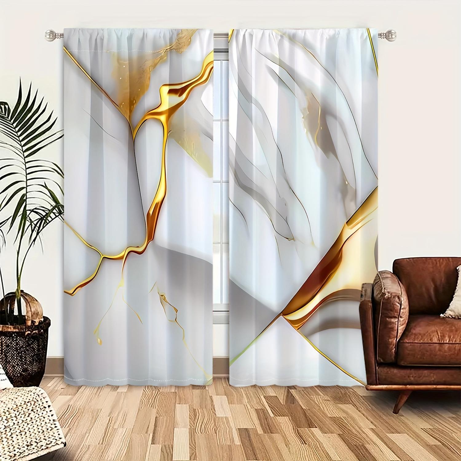 

2 панели мраморная текстура напечатанные шторы оконное оформление для спальни офис кухня гостиная кабинет домашний декор люверсы сверху 2x50Wx50H(CM)&Grommet Top