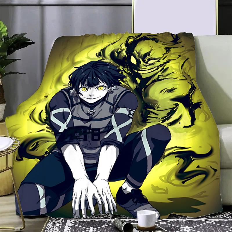 Koc z nadrukiem anime Blue Lock Japonia Koc piknikowy Ciepły koc Miękki i wygodny koc Dom Podróż Prezent urodzinowy