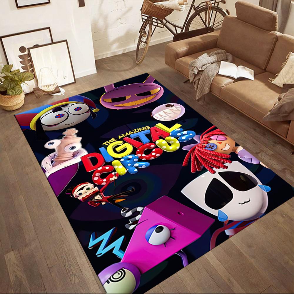 Amazing Digital Circus Square Rugs Are a Great Choice for Living Rooms, Bedrooms, Home Décor, and As Gifts.