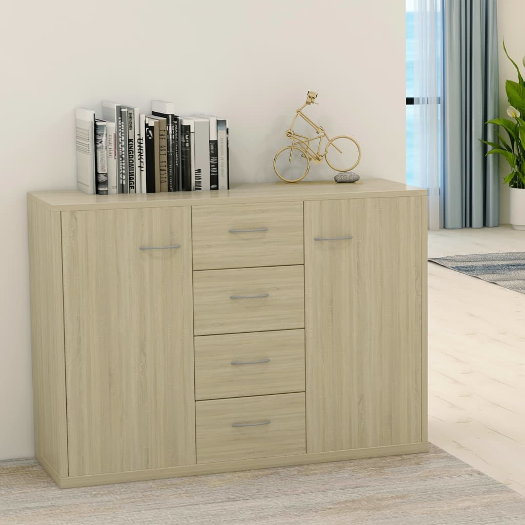 Sideboard in Sonoma Oak Finish 88 x 30 x 65 cm Engineered Wood