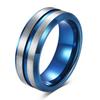 Wolframstahl Schlichter Breiter Ring 6 8mm Gerillt Gebürstet Unisex Zweifarbig Edelstahlring