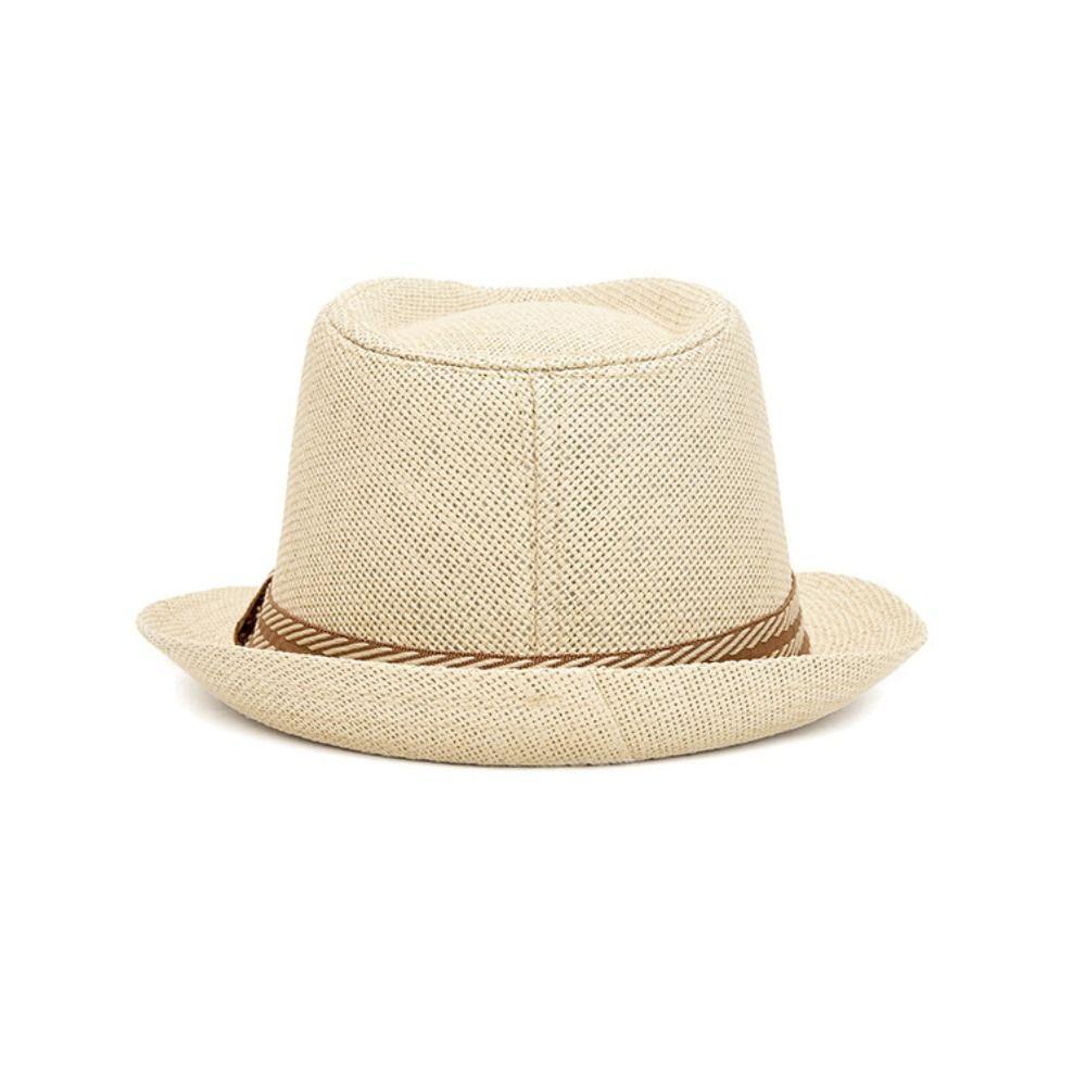 Breathable Belfry Trilby Hat Linen Jazz Beach Hat Retro Fedora Sun Hat  Men