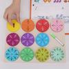 Double-Sided Fraction Learning Board Bright Colors for Home, Classroom, Kids