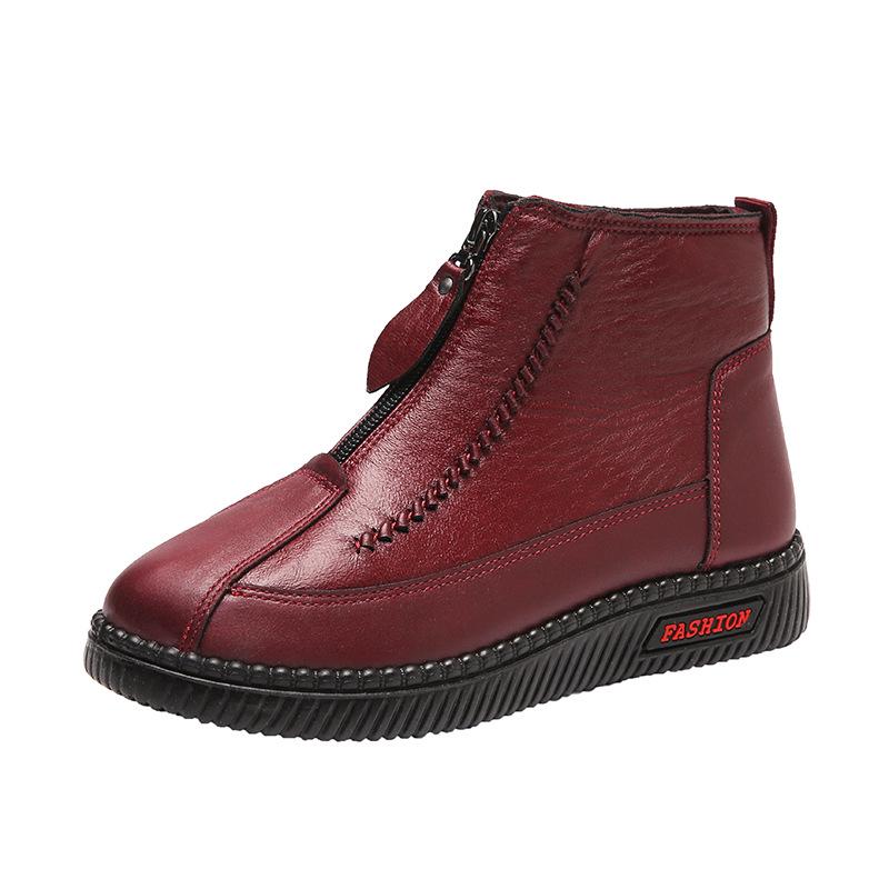 Women's High-Top Warm Velvet & Thick Cotton Shoes - Comfortable PU Sole for Middle-Aged & Elderly