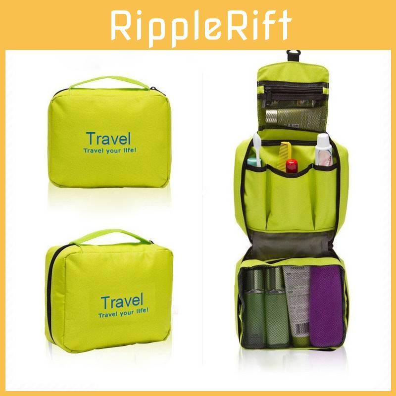 Borsa da Toilette da Viaggio di Grande Capacità con Gancio per Conservare il Trucco Stile Moderno Semplice