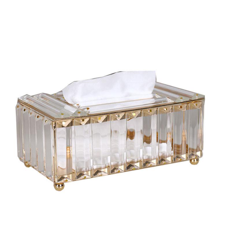 Creative Tissue Box Polishing For El Office Home Elegant And Noble Cover Bling Crystal Handmade Home Storage Tissue Box