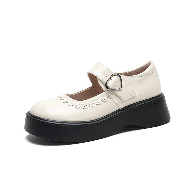 

Yuexinwang genuine leather flat for Huizhou women s shoes grape mother same small leather shoes black autumn and winter new platform loafers 40 абрикосовий