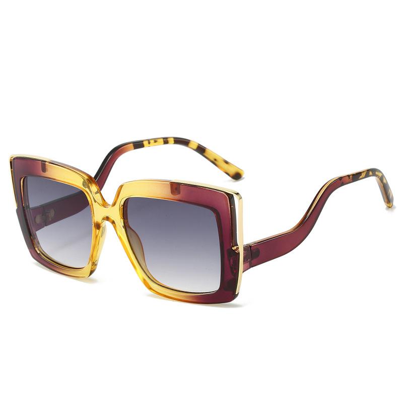 New Square Frame Sunglasses For Women & Men Stylish Oversized Design With Unique Curved Legs And Colorful Accents  Trendy Eyewea