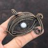 Evil Eye Blue Lace Agate Pendant Copper Wire Wrapped Jewelry Handmade Gemstone Pendant Evil Eye Jewelry Wire Pendant Copper Pendant For Gift