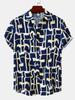 Camicia casual da uomo a maniche corte, con stampa 3D e bottoni, camicia estiva da spiaggia, camicia da campeggio, camicia formale da uomo a maniche corte
