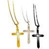 Stylish Titanium Steel Cross Necklace with Starlight Hollow Pendant for Men
