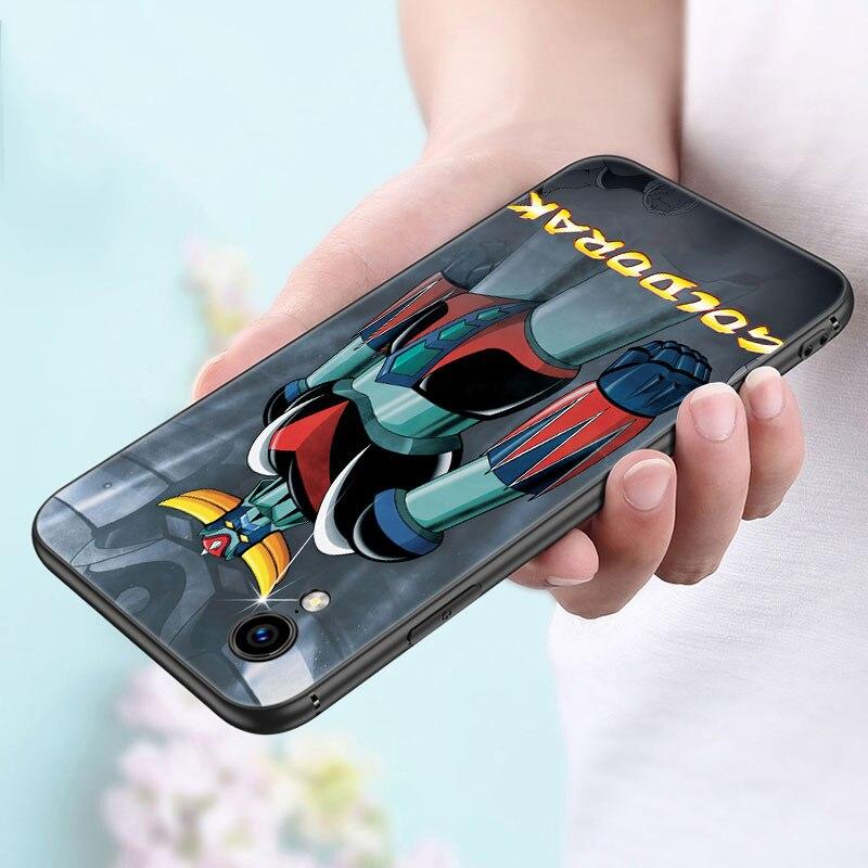 UFO Roboter Grendizer Telefon Fall Für Apple iPhone 14 13 12 Mini 11 Pro Max 7 8 XR X XS 7 8 Plus SE 2020 2022 Schwarze Abdeckung