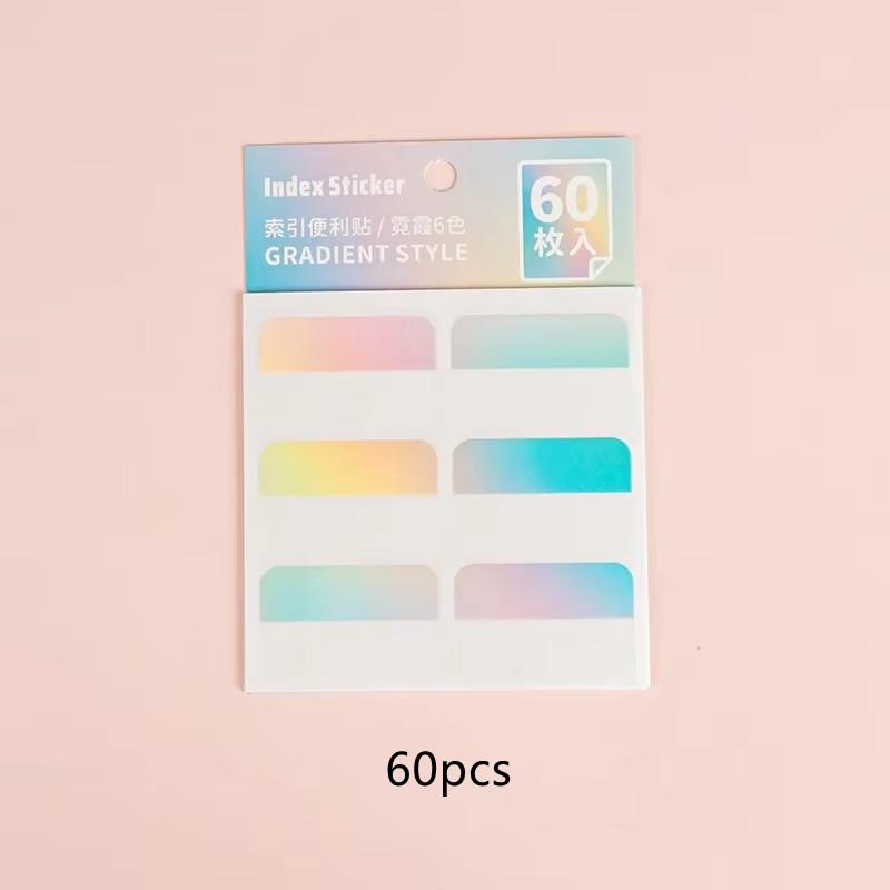 Gradient Color Index Sticker Innovative Quick Drying Anti-scratch Sweatproof Water Proof Student Stationery Label Stickers
