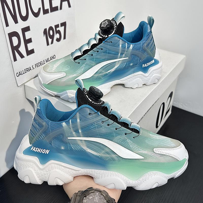 

Large size fashion running men s gradual change sports shoes lightweight mesh casual dad shoes 45