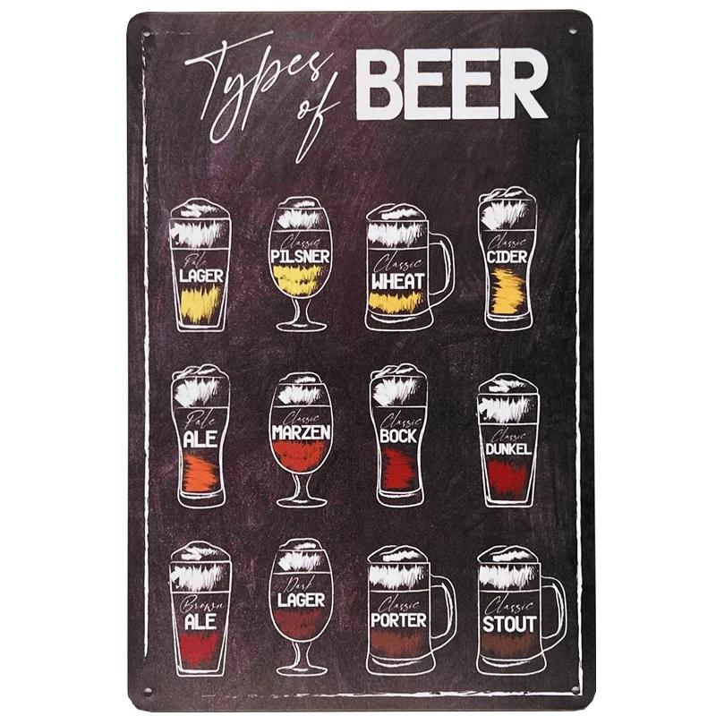 Vintage Beer Metal Tin Signs Wine Alcohol Drinker for Bar Pub Club Man Cave Kitchen Wall Decor Plaque 8x12 Inch