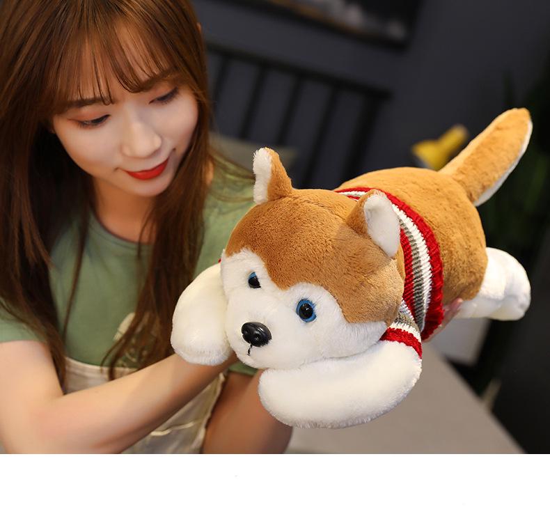 Husky Plush Sleeping Pillow Toy for Kids - Cute Cartoon Design