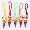 Fruit Flavored Realistic Dessert Pendan Cute Food Shaped Keyring Ice Cream Keychain  Women