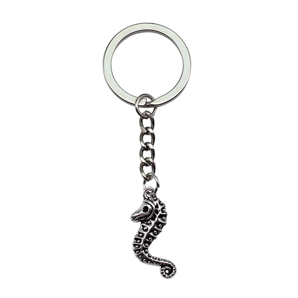 Skeleton Mermaid Charm Keychain Gothic Halloween Key Ring 28mm Ring