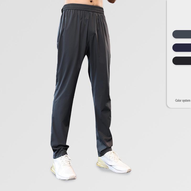 Men's Lightweight Quick-Dry Running Fitness Pants - Straight-Leg Micro-Elastic Spring Style