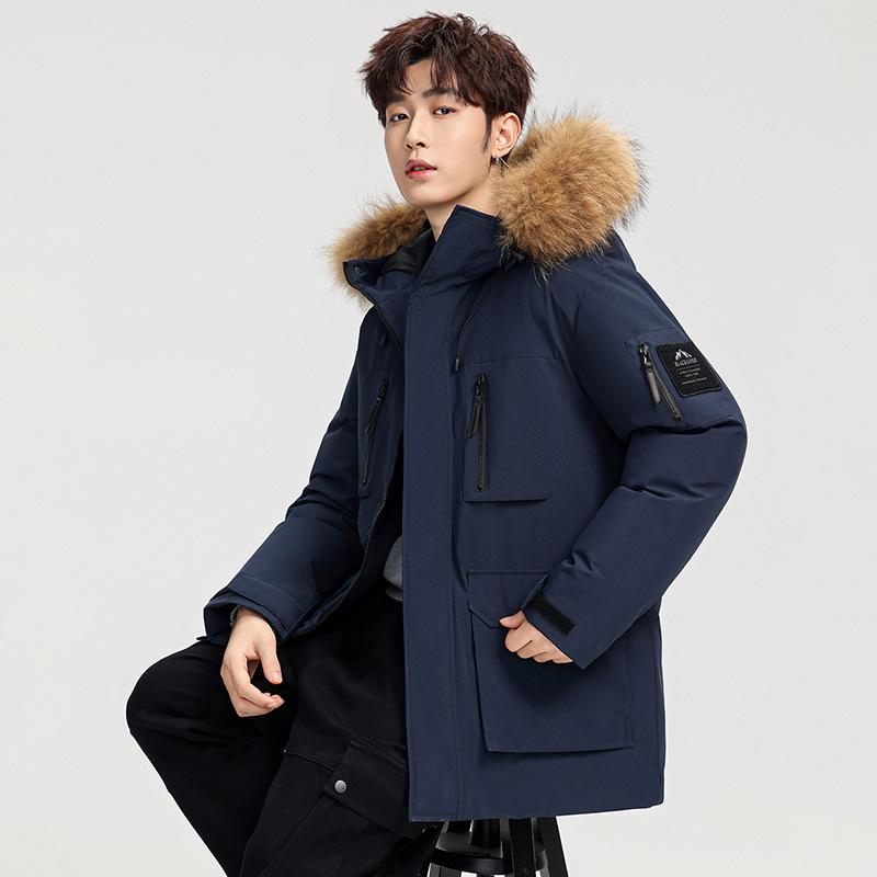 Winter thick down jacket men and women couples tide brand cross-border tooling can be opened two outdoor tooling fur collar pie overcome coat