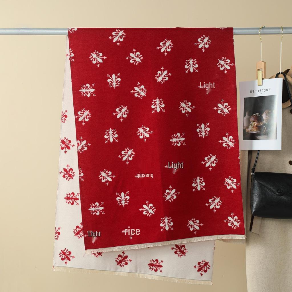 Double-Sided Women's Winter Ink Painting Snood: Imitation Cashmere Scarf for Air-Conditioned Rooms.