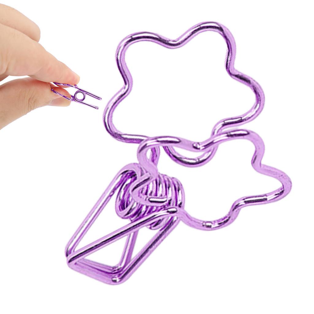 100pcs   Clips Cute Flower Shape Metal Hollowed   Tail Clips Paper Clamps for   Document Ticket