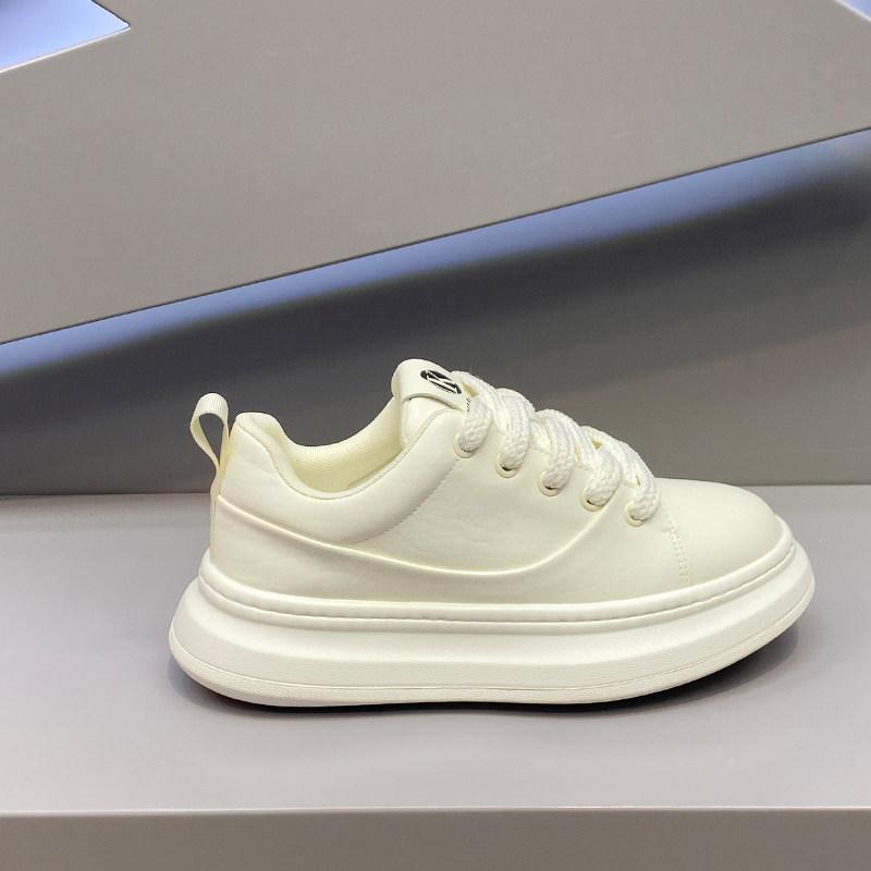Autumn new thick-soled low-top bread shoes genuine leather retro lace-up casual shoes