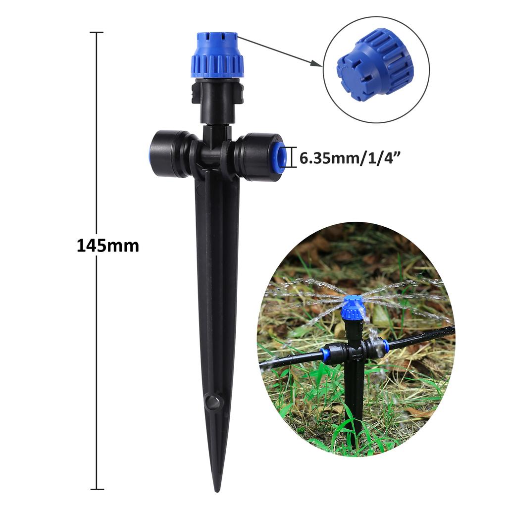 10pcs Adjustable Bracket 8 Hole Sprinkler 180° Rotatable Micro-spray Droplet Emitter Watering Sprinkler Garden Irrigation Tools