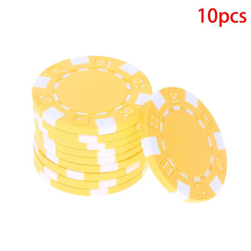 10 Pcs Abs Plastic Poker Chips Casino Texas Hold'Em Poker Metal Coins 11.5G Chips Poker Game Chip Set Accessories