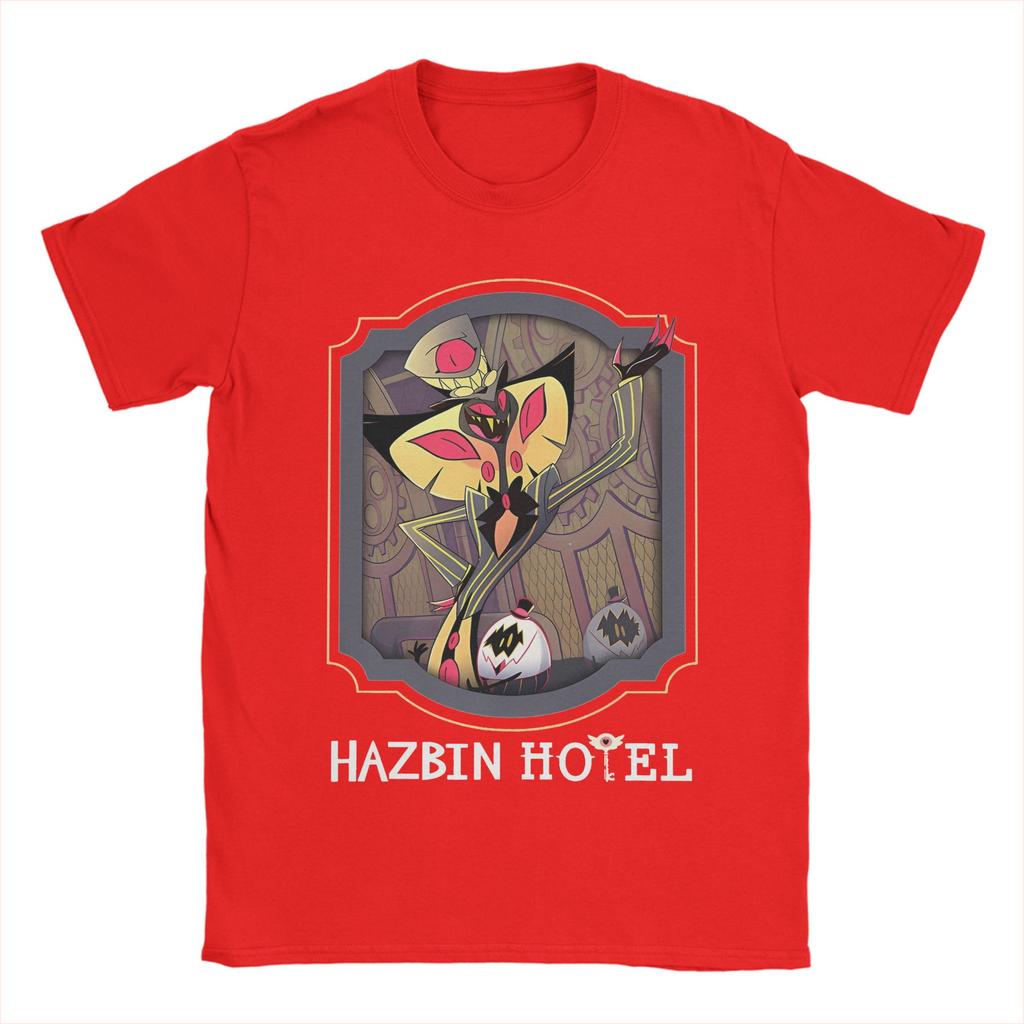 Men Hazbins Hotels Sir Pentious Card T Shirt 100% Cotton Tops Leisure Short Sleeve O Neck Tee Shirt 6XL T-Shirts