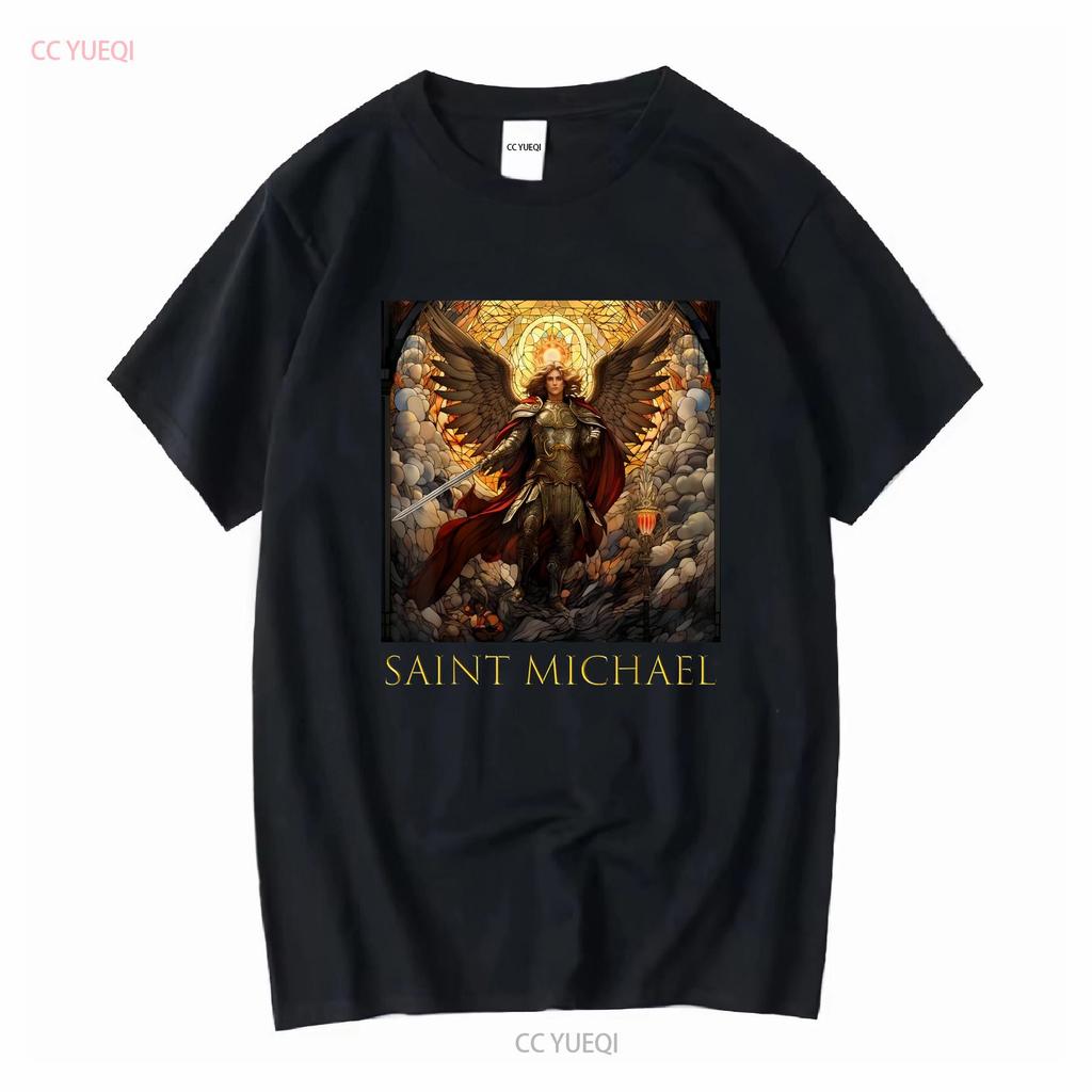 Neues limitiertes T-Shirt Erzengel Michael vintage gewaschen lässig Designer-Kleidung homme Bequem leicht grafisch