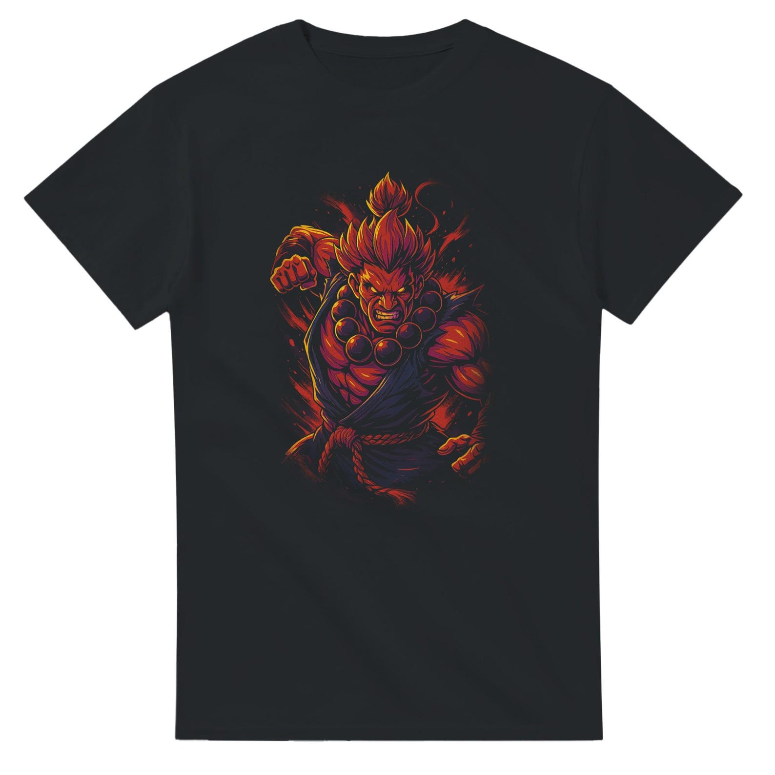 Akuma Street Fighter Halftone Heavyweight Unisex Crewneck T shirt | Gildan® 5000 3XL