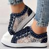 Damen Cut-Outs Spitze Netz Denim Schuhe Frau Sommer Flach Freizeit Schuhe Atmungsaktive Stoffschuhe Studenten Sneaker