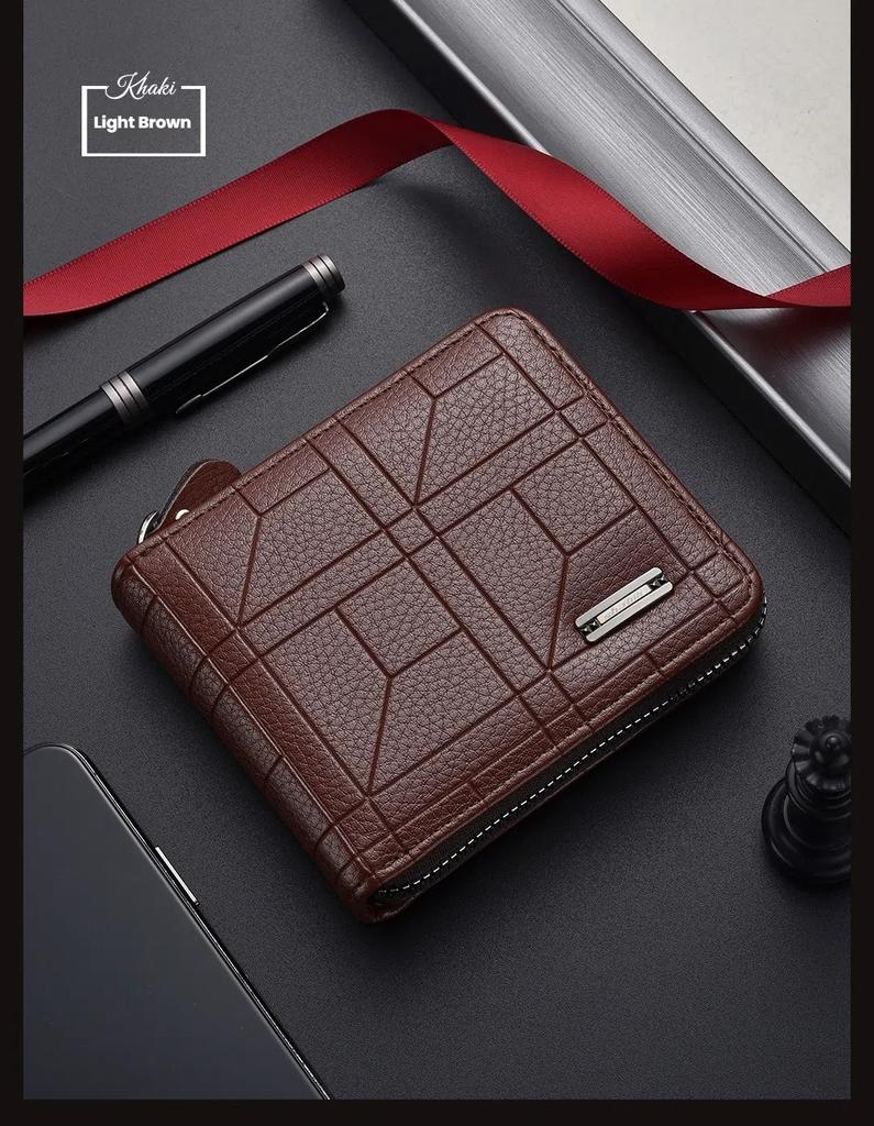 Herren Geldbörse Schwarz PU Leder Mehrere Fächer Lässig Große Kapazität Münzfach Herren Kartenhalter Geldbörse Multifunktionale Tasche Geschenke für Männer