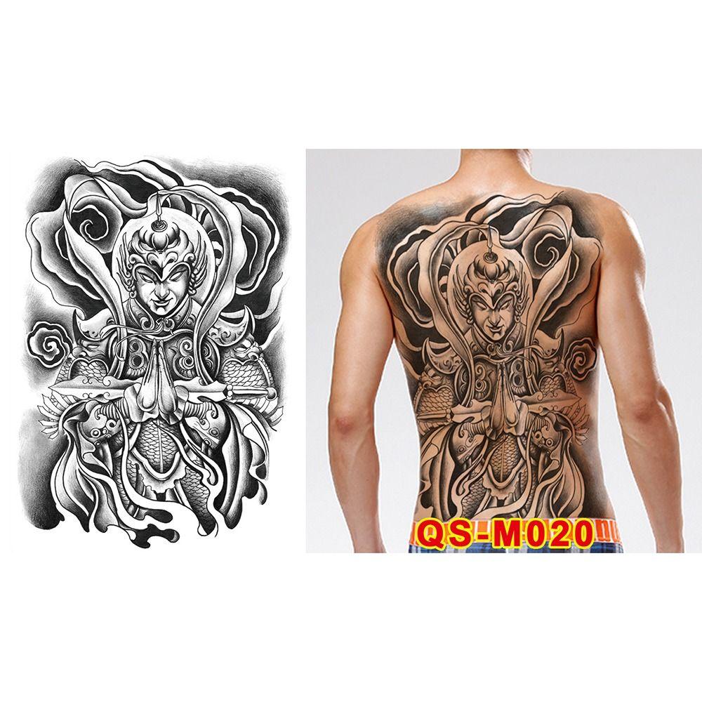 Water Transfer Printing Full Back Tattoo Sticker Buddha Pattern Full Back Temporary Tattoos  Unisex