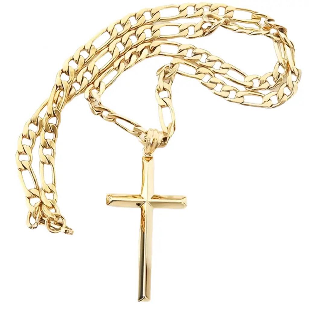 Europe, America, Jewelry Trendy Brand Men, Cross Pendant Simple, Long Trendy Necklace 60CM