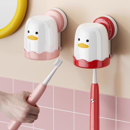 Suction Cup Toothbrush Holder Waterproof Cute Cartoon Bird Shape Simple