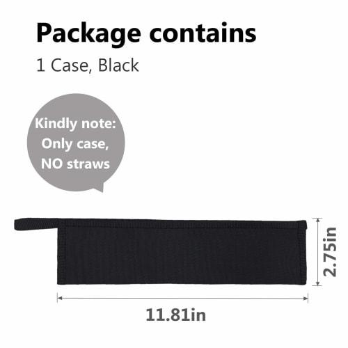 Aosbos Reusable Straw Pouch, Carry Case for Metal Straws, Paper Straws, Plastic Straws, Disposable Straws, Silicone Straws, Tumbler Straw Case, Stainl